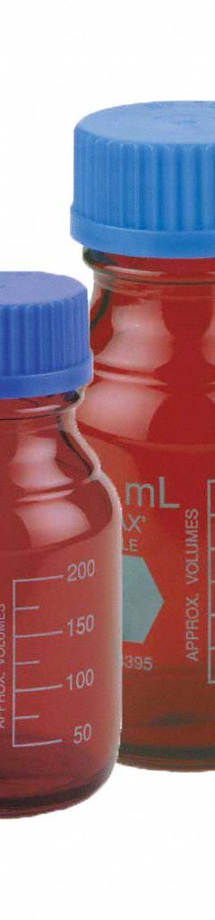 KIMBLE Media Bottle: 10 L, Screw-On, 410 mm, Amber, Closure Included, Narrow Mouth Size, ASTM/USP (MPN 14399-10000). Key specifications — Closure Type: Screw-On; Mouth Size: Narrow; Brand: KIMBLE; Body Color: Amber.