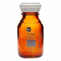 APPROVED VENDOR Narrow Mouth Round Glass Bottles - Safety Coated: 250 L, GL45, Amber, 4 Bottles (MPN 48V-6401-FLS). Key specifications — Brand: APPROVED VENDOR; Graduated: Yes; Body Color: Amber; Screw Closure Size: GL45.