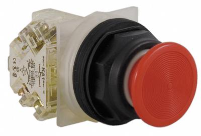 SCHNEIDER Mushroom Head Push Button: Non-Illuminated, Mushroom Head Profile, Non-Metallic - Mushroom-Head Push Buttons