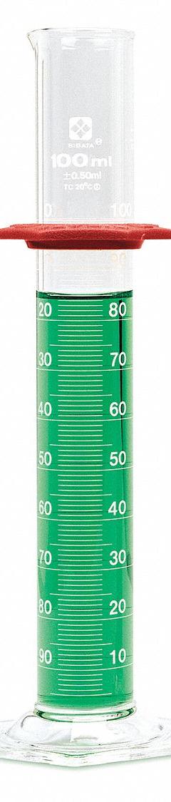 SIBATA Graduated Cylinder: 250 mL, B, To Contain (TC), 2 mL Graduation Increments - mL (MPN 2351-250). Key specifications — ASTM Specification: E1272; Brand: SIBATA; USP Specification: Type I; Closure Included: No; Includes: Bumper.
