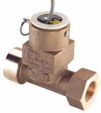 IMPELLER Electronic Flowmeter: Metallic Tee Type Flow Sensor, Water, Paddlewheel, Bronze, FNPT, EPDM (MPN 8250BR1205-1211). Key specifications — Brand: IMPELLER; Seal Material: EPDM; Unit Of Measure: Gallons; Accuracy: +/-1%; Max. Voltage: 35V DC; Mounting Orientation: Horizontal; Output Type: Standard Frequency Pulse.