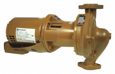 BELL & GOSSETT Circulating Pump: 3/4 hp HP, 208-230/460V AC, Bronze, 1, 180 gpm, 24 ft Max. Head - Three-Piece Inline Circulator Pumps