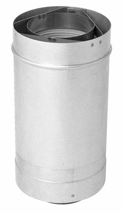 METAL FAB Waterheater Vent Pipe: 3 in/5 in Connection Size, Vertical, 12 in Overall Lg (MPN RTG20151GR). Key specifications — For BTU Range: Up to 199K BTU; Mounting Orientation: Vertical; Manufacturer Part Number: RTG20151GR; Vent Connection Size: 3 in; 5 in; Product Type: Concentric Vent Termination; Brand: METAL FAB.