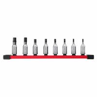 MILWAUKEE Socket Bit Set: 1 - 25 Pieces, 3/8 in Drive Size, 8 Pieces, 10 7/8 in Overall Lg, SAE (MPN 48-22-9542). Key specifications — attr1216280: Fixed Insert; attr1216283: MILWAUKEE; attr1225718: 1/8 in to 3/8 in; attr1227491: 3/8 in.