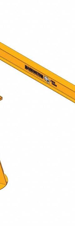 TIGER TRACK Jib Crane: Foundationless, 500 lb Load Capacity, 16 ft Overall Beam Lg (MPN 350F-500-16-8). Key specifications — Beam Type: Open Beam; Base Mount Type: Foundationless; Body Material: Steel; Brand: TIGER TRACK; Power Source: Manual; Mount Type: Foundationless; Lifting Capacity: Up to 2,000 lbs.