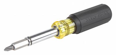 KLEIN TOOLS Multi-Bit Screwdriver: Phillips/Slotted/Square/Torx Tip, 8 Tips - Combination Multi-Bit Screw & Nut Drivers