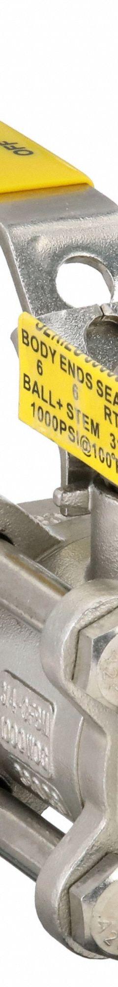 SHARPE Manual Two-Way Ball Valve: 3/4 in, 316 Stainless Steel, Straight Valve Body, Socket x Socket (MPN 4351002520). Key specifications — Seat Material: Polymer; Brand: SHARPE; Handle: Locking Lever.