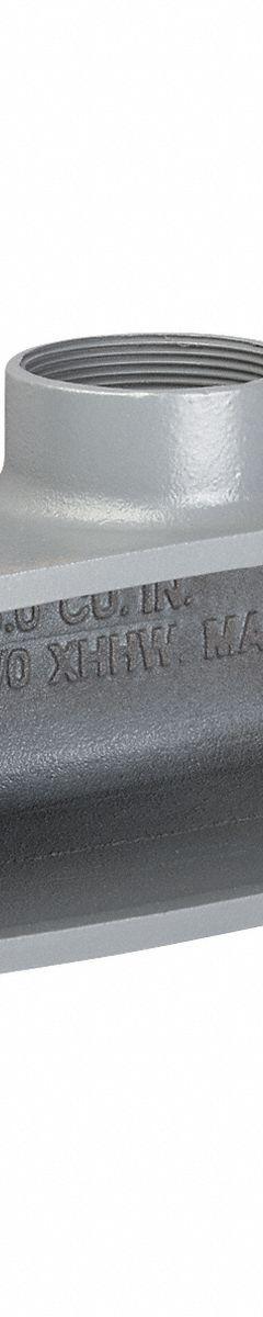 Conduit Outlet Body: Aluminum, 1/2 in Trade Size, T Body, 4 cu in Body Capacity, Threaded Hub (MPN OT-1). Key specifications — Finish: Powder Coated; Includes: Stainless Steel Screws; For Use With: IMC; Brand: HUBBELL KILLARK; Hub Style: Threaded; Mfr. Series: O.