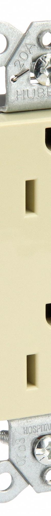 HUBBELL Receptacle: Hospital Grade Fed. Spec., Decorator Duplex, 5-20R, Ivory, 125V AC, 20 A (MPN SNAP2182IA)