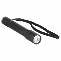 GRAINGER Flashlight: 300 lm, 2.5 hr Run Time at Max. Brightness, 141 m Max Beam, 3 Light Outputs (MPN 49XX76). Key specifications — Brand: GRAINGER; Battery Requirements - Broad: Requires 2 AA.