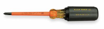 KLEIN TOOLS Insulated Phillips Screwdriver: Long Lg, Not ESD Safe, Not Tether Capable - Insulated Phillips Screwdrivers