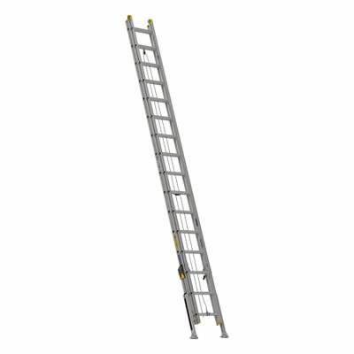 WERNER Extension Ladder: 32 ft Ladder Size, Aluminum, 250 lb Load Capacity, 79 lb Wt - Leg Leveling Non-Conductive Fiberglass Extension Ladders