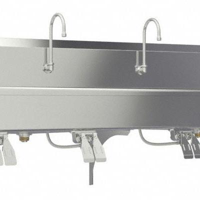 SANI-LAV Wash Station: 4 Stations - Four-Station Wall-Mounted Wash Stations with Faucets