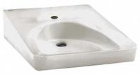AMERICAN STANDARD Wheelchair Bathroom Sink: Wheelchair Users, White, Vitreous China, 1 Faucet Holes (MPN 9140047.020). Key specifications — Series: Wheelchair Users; Includes: Front Overflow, Concealed Arm Support; Color: White; Brand: AMERICAN STANDARD; Sink Type: Bathroom; Material: Vitreous China; Sink Material: Ceramic.