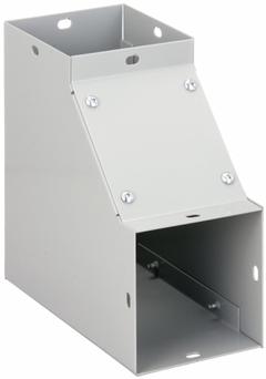 HOFFMAN Wireway 90 Degree Elbow: 6 in Wd, 6 in Ht, 16 ga Gauge, 1, Screw-On Cover, Steel, Painted (MPN F6690EIN). Key specifications — attr2485: HOFFMAN; attr6712: Top and Inside; attr2473: Painted; attr2489: 10 in; attr6710: Screw Clamps; attr2472: Screw-On; attr6660: No; attr7757: Screw-On Cover.