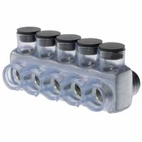 POLARIS Multitap Connector: 5 Port, Double-Sided Entry, 4 AWG – 500 kcmil Wire Size, Clear (MPN IPLD500-5C). Key specifications — Body Material: Aluminum; Brand: POLARIS.