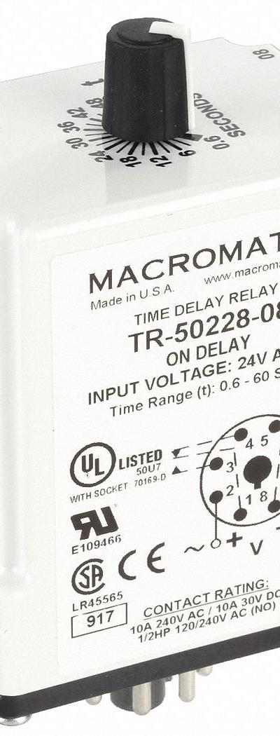 MACROMATIC Single Function Time Delay Relay: Socket Mounted - Socket-Mounted Relays
