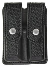 HEROS PRIDE Magazine Pouch: Black, Synthetic Leather, Basket Weave, 5 3/4 in x 1 5/16 in (MPN 1432WN). Key specifications — attr188437: Black; attr188438: Synthetic Leather; attr188431: Magazine Pouch.