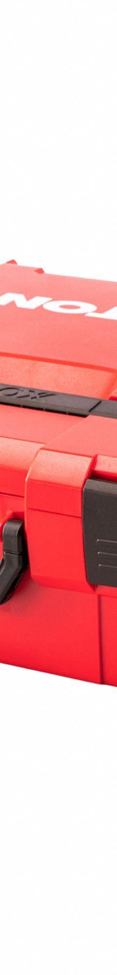TEKTON Modular Tool Box: 17 1/2 in W 6 in D 14 1/8 in H, Plastic, Red, Hinged Lid, 1 Compartments (MPN OLB11022). Key specifications — attr1116905: Red; attr1116917: Hinged; attr1116946: TEKTON; attr1116904: Latch.