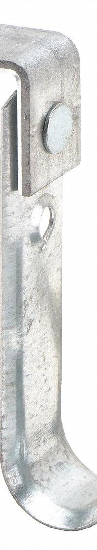 NVENT CADDY J-Hook Angle Bracket: Screw-On with Locking Latch, 3/4 in Max. Bundle Dia., Silver (MPN CAT12AB). Key specifications — Material: Galvanized Steel; Includes Locking Latch: Yes; Color: Silver; Brand: NVENT CADDY; Mounting Location: Beam; Mounting & Attachment (subhead): Screw-On with Locking Latch.