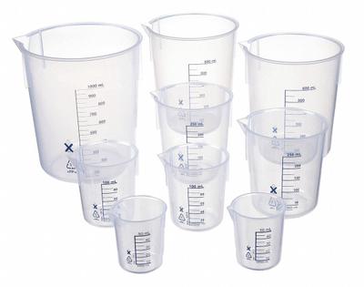 APPROVED VENDOR Beaker Set: Low Form, Polypropylene - Plastic Beaker Sets