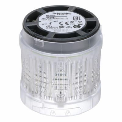 SCHNEIDER Tower Light Module: Steady, 24V AC/24V DC, White, 60 mm Overall Dia, XVU - Steady Light Modules