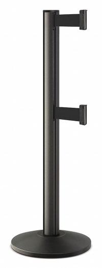 LAVI Barrier Post with Belt: Black, No Pattern, No Legend, 10 ft Belt Lg, Black, 10 ft x 2 in (MPN 50-3000DL/WB/BK). Key specifications — Base Material: Steel; Belt Color: Black; Brand: LAVI; Post Material: Aluminum; Post Color: Black; Message: No Legend.