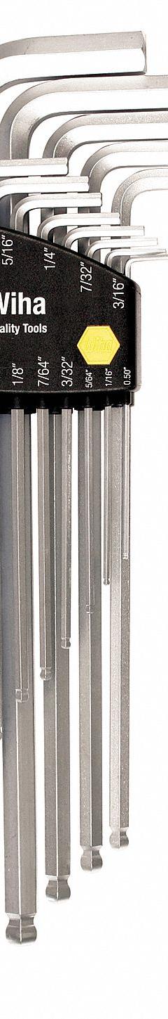 WIHA Hex Key Set: 11 - 15 Pieces, L, SAE, Single Ball End, Long, 13 Pieces, Holder, Chrome, 13 Tips (MPN 36998). Key specifications — attr1205553: Not Tether Capable; attr1205554: WIHA; attr1205568: Chrome; attr1293176: 11 - 15 Pieces.