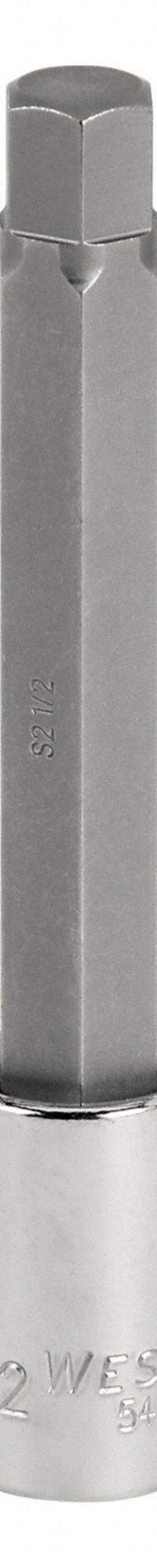 WESTWARD Socket Bit: 1/2 in Drive Size, Hex Tip, 1/2 in Tip Size, 5 1/4 in Overall Lg, Fixed Insert (MPN 54TM89). Key specifications — attr1204765: Fixed Insert; attr1204767: WESTWARD.