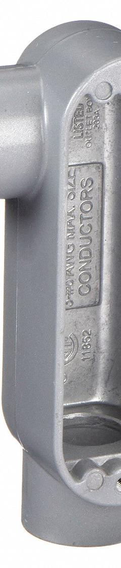Conduit Outlet Body: Aluminum, 1 1/2 in Trade Size, LR Body, 36 cu in Body Capacity, Threaded Hub (MPN OLR-5). Key specifications — Finish: Powder Coated; Includes: Stainless Steel Screws; For Use With: RMC; Brand: HUBBELL KILLARK; Hub Style: Threaded; Mfr. Series: O.