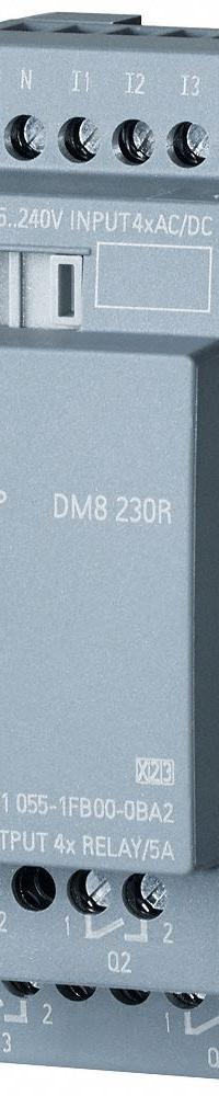 SIEMENS Input/Output Module: (4) Relay In, (4) Relay Out (MPN 6ED10551FB000BA2). Key specifications — Manufacturer Part Number: 6ED10551FB000BA2; Power Required: 230 V; Product Type: Input/Output Module; Number and Type of Outputs: (4) Relay; Number and Type of Inputs: (4) Relay.