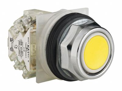 SCHNEIDER Flush Push Button Operator: Non-Illuminated, Flush Profile, Metallic, 30 mm - Flush-Mount Push Buttons