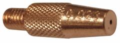 MILLER ELECTRIC Tapered Contact Tip: Spoolmate, 0.024 in, 5 PK (MPN 199730). Key specifications — Contact Tip Series: Spoolmate; Connection Type: Threaded; Manufacturer Part Number: 199730; For Nozzle Series: Spoolmate; Brand: MILLER ELECTRIC; Maximum Wire Diameter (Merch): 0.024 in.
