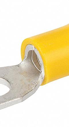 POLARIS Fork Terminal: Yellow, Vinyl, #10 Stud Size, 12 AWG – 10 AWG Wire Range, Locking Fork, 300 V (MPN S12-10V-L). Key specifications — Manufacturer Part Number: S12-10V-L; Brand: POLARIS.