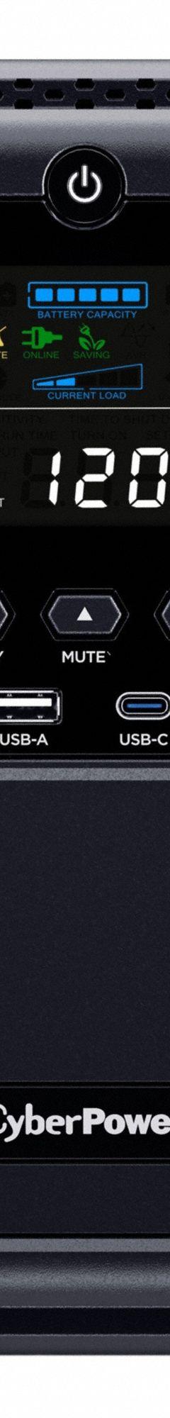 CYBER POWER UPS System: Single Phase, 1,500 VA Power Rating, 120 V AC Input, 120 V AC Output, 5-15P (MPN CP1500AVRLCD3). Key specifications — Phase: Single; UPS Type: Line Interactive; Brand: CYBER POWER.