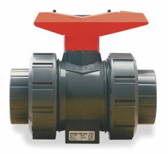 GF PIPING SYSTEMS Manual Two-Way Ball Valve: 1 1/4 in, Polypropylene, Straight, FNPT x FNPT, Lever (MPN 167546325). Key specifications — Brand: GF PIPING SYSTEMS; Handle: Lever.