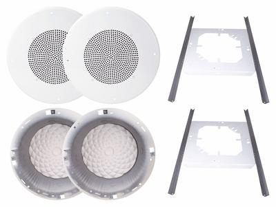 SPECO TECHNOLOGIES In-Ceiling Speaker Kit: Powered, 2-Way, 8 ohm Impedance, 13 in Overall Wd - Ceiling-Mount Speakers