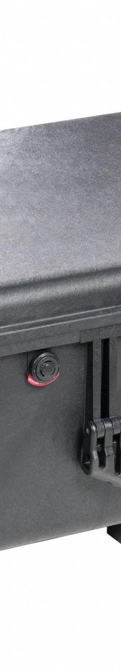 PELICAN Protective Case: 17 1/2 in x 28 5/8 in x 10 5/8 in Inside, No Foam, Black, 4 Wheels, IP67 (MPN 1650NF). Key specifications — Handle Style: Folding; Brand: PELICAN; Case Closure Type: Double Throw.