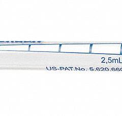 EPPENDORF Pipettor Tip: Non-Sterile, 2.5 mL Capacity, Individually Wrapped, No Filter, Clear, 100 (MPN 0030089650). Key specifications — Brand: EPPENDORF; Color: Clear; Material: Biomedical Grade Plastic; Sterility: Non-Sterile; For Pipette Type: Eppendorf Pipettor; Includes Filter: No Filter; Configuration: Individually Wrapped.