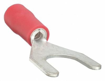 GRAINGER Fork Terminals: Red, Vinyl, 1/4 in Stud Size, 22 AWG – 16 AWG Wire Range - Insulated Fork Terminals