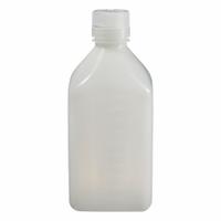 NALGENE Graduated Bottle: 1 L, 32 fl oz, HDPE, Natural, 38-430 mm Screw Closure Size, Square (MPN 2018-1000). Key specifications — Body Color: Natural; Brand: NALGENE; Closure Included: Yes; Graduated: Yes; Closure Attached: Attached.