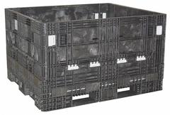 ORBIS Collapsible Bulk Container: 24.5 cu ft, 56 5/8 in x 48 in x 25 5/8 in, Lid Not Included, Black (MPN HDR5648-25 BLACK). Key specifications — Brand: ORBIS; Stackable: Stacking Capable; Shape: Rectangular; Fork Entry: 4-Way Entry; Container Wall Type: Solid; Mobility: Stationary; Collapsible: Collapsible; Fork Pockets: Fork Pockets Included.