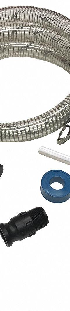 ACTION PUMP Discharge Hose Kit: 1 in FNPT, 1 in Male Camlock, 8 ft Hose Lg, 1 in Hose Inside Dia. (MPN IBC-HK-8A2F). Key specifications — Hose Tube Material: PVC; Temperature Range: 140°F; Manufacturer Part Number: IBC-HK-8A2F; Brand: ACTION PUMP; Compatible Manufacturer Model Number: IBC-HK-8A2F.