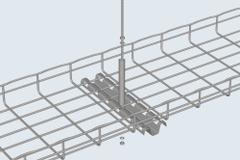 CABLOFIL Center Hanger: 8 in Wd, Steel, Galvanized (MPN FASPCH200PG). Key specifications — Material: Steel; Manufacturer Part Number: FASPCH200PG; Brand: CABLOFIL; Finish: Galvanized; For Use With: Cablofil 8 in Width Mesh Tray.