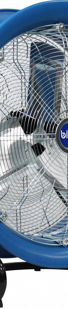 PATTERSON Cooling Fan: 21 in Blade Dia, 115V AC, Stationary, 1/3 hp, Direct Drive, Polypropylene (MPN BLUE 2200). Key specifications — Mobility: Stationary; Standards: UL 507; Voltage: 115V AC; Brand: PATTERSON.