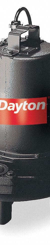 DAYTON Sewage Ejector Pump: Three Phase, 2 hp, 240V AC, 175 gpm Flow Rate @ 10' of Head, 2 in NPT (MPN 3BB95). Key specifications — Impeller Material: Cast Iron; Rated Voltage: 240V AC; Brand: DAYTON; Switch: Not Included.