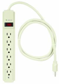 APPROVED VENDOR Outlet Strip: 6 Outlets, 4 ft Cord Lg, 1,050 J Rated Energy, 15 A Current, White (MPN 52NY52). Key specifications — Brand: APPROVED VENDOR; Mounting Style: Keyhole.