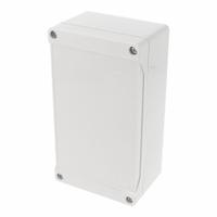 HAMMOND Enclosure: Polycarbonate, 6 in x 3 in x 2 in, NEMA 12/13/4/4X/6/6P, Screw On, Solid Cover (MPN 1555J2GY). Key specifications — Brand: HAMMOND; Closure Method: Screws; Knockouts: Not Included.