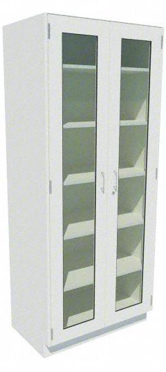 Tall Cabinet: 7 ft Overall Ht, 22 in Overall Dp, 36 in Overall Wd, Glass/Steel, 0 Drawers, 5 Shelves (MPN GRJTP307-36L-2). Key specifications — Product Type: Tall Cabinet; Brand: INSTOCK; Material: Glass/Steel; Standing Style: Wall Mounted; Cabinet Type: Tall Cabinets.