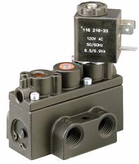ARO Solenoid Air Control Valve: Alpha, Four-Way / Two-Position, 12V DC, 1/8 in Female NPT, 150 psi (MPN A211SS-012-D). Key specifications — attr1092969: Non-Locking; attr1086920: A211SS-012-D; attr1092977: Spring Return.